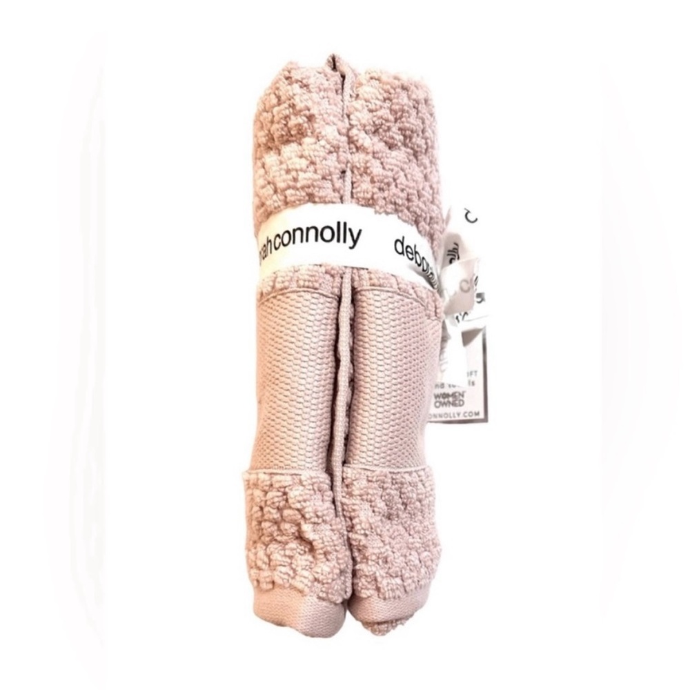 Cotton Hand Towels Set of 2 Pale Dusty Pink NEW - Picture 4 of 7